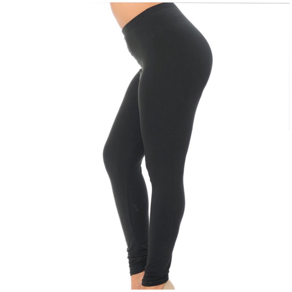 Plus Size Solid Leggings